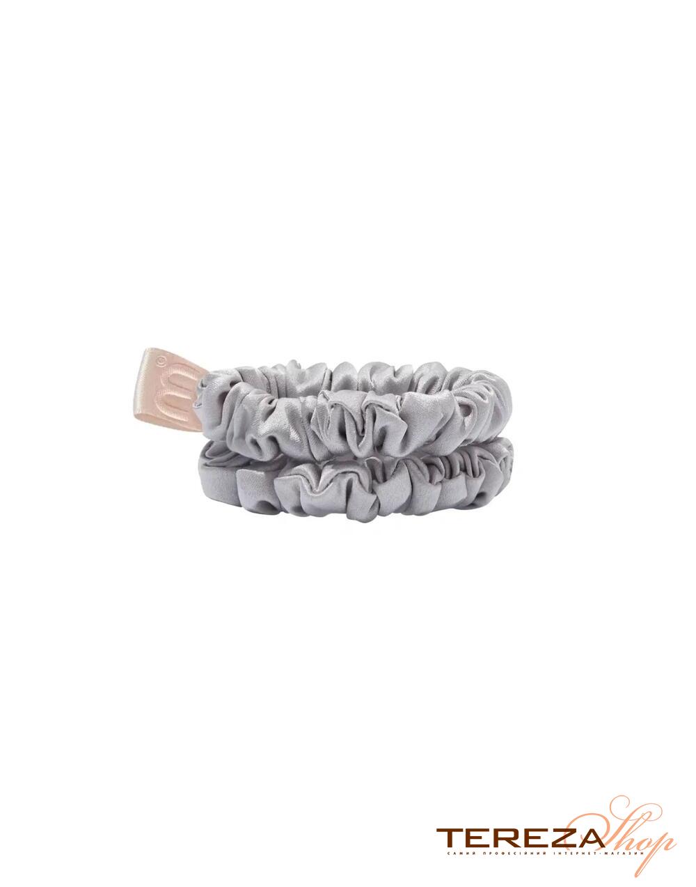 SILK MINI SLIM SCRUNCHIE PEARL GRAY MON MOU | Tereza Shop