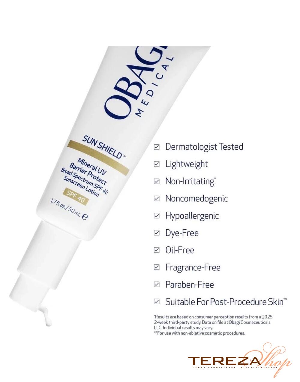 SunShield Mineral UV Barrier Protect Broad Spectrum SPF 40 OBAGI MEDICAL | Tereza Shop