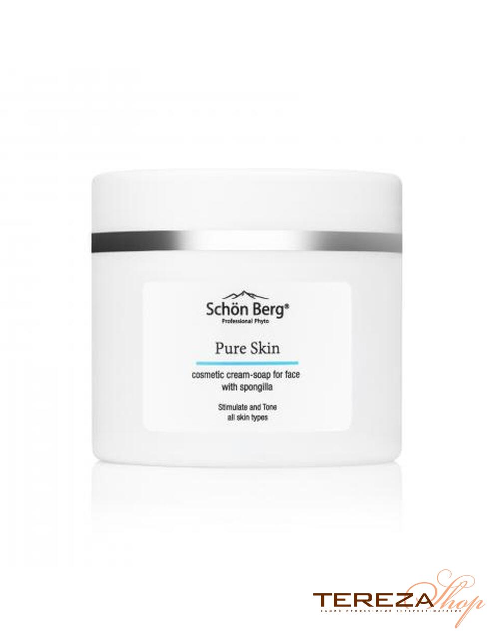 PURE SKIN CREAM-SOAP FOR FACE WITH SPONGILLA 250ml SCHOEN BERG | Tereza Shop