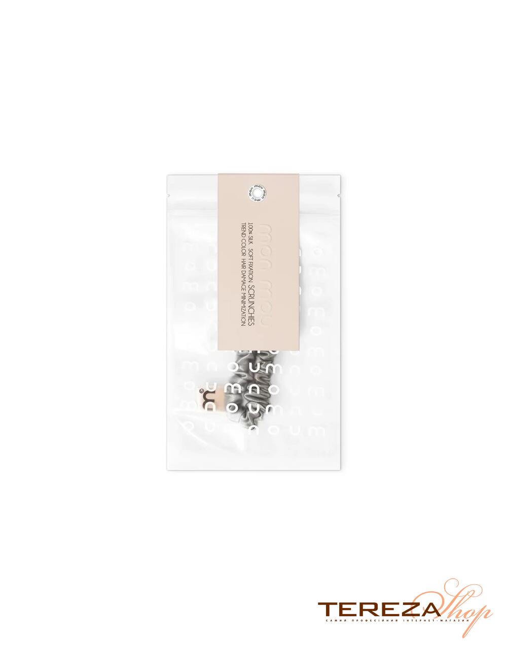 SILK SLIM SCRUNCHIE TAUPE MON MOU | Tereza Shop