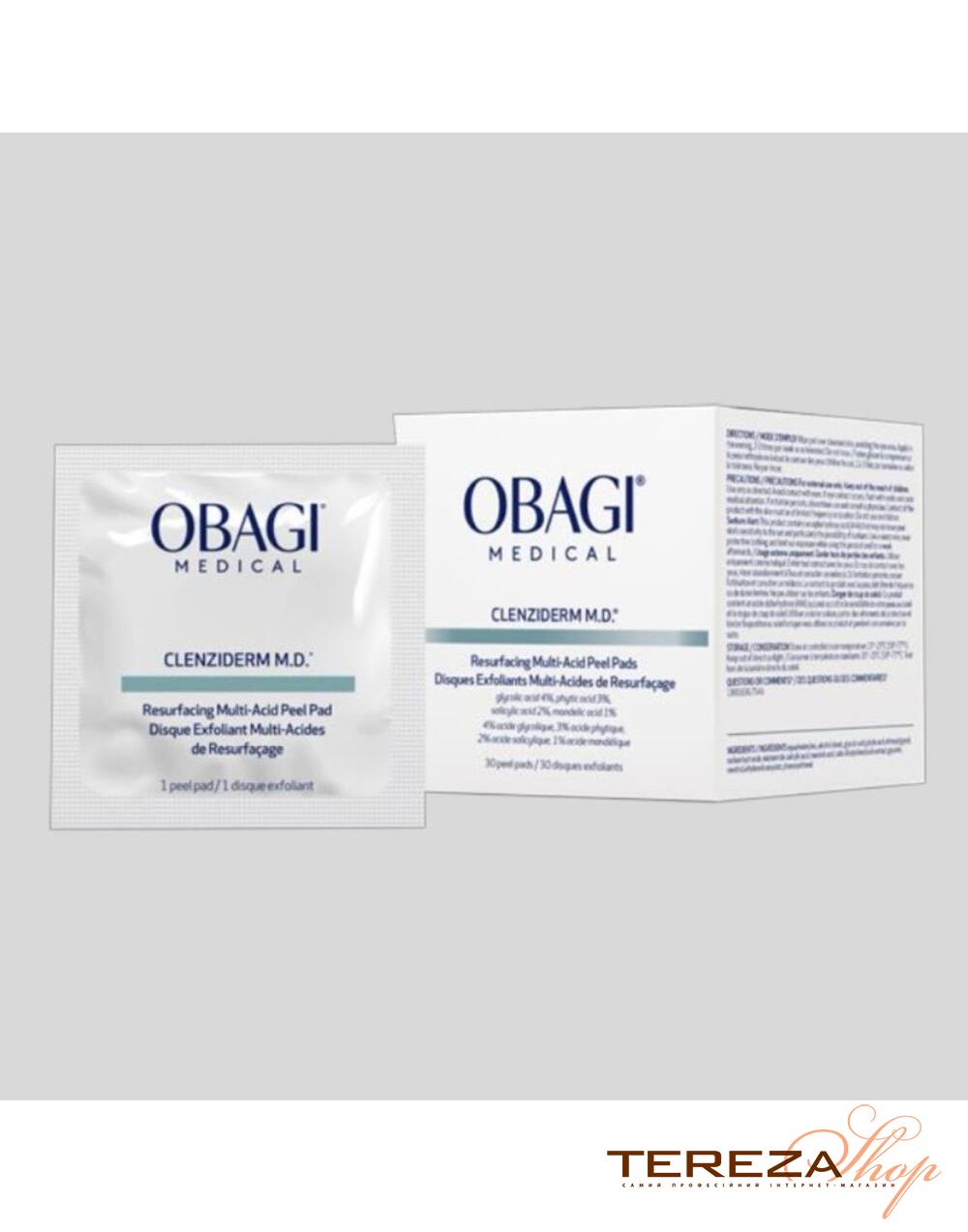 CLENZIderm MD Resurfacing Multi-Acid Peel Pads OBAGI MEDICAL | Tereza Shop