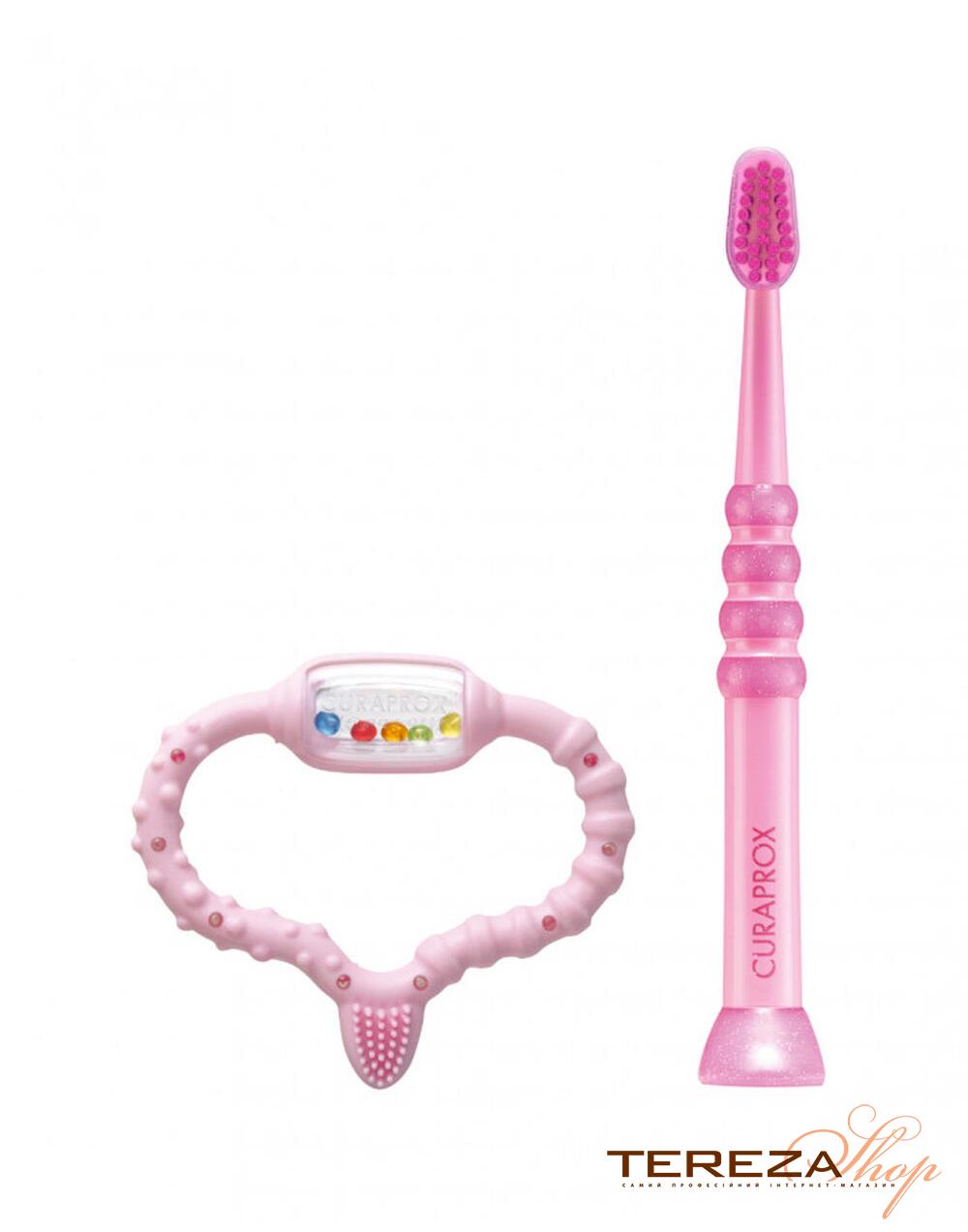 Baby oral care set - pink CURAPROX  | Tereza Shop