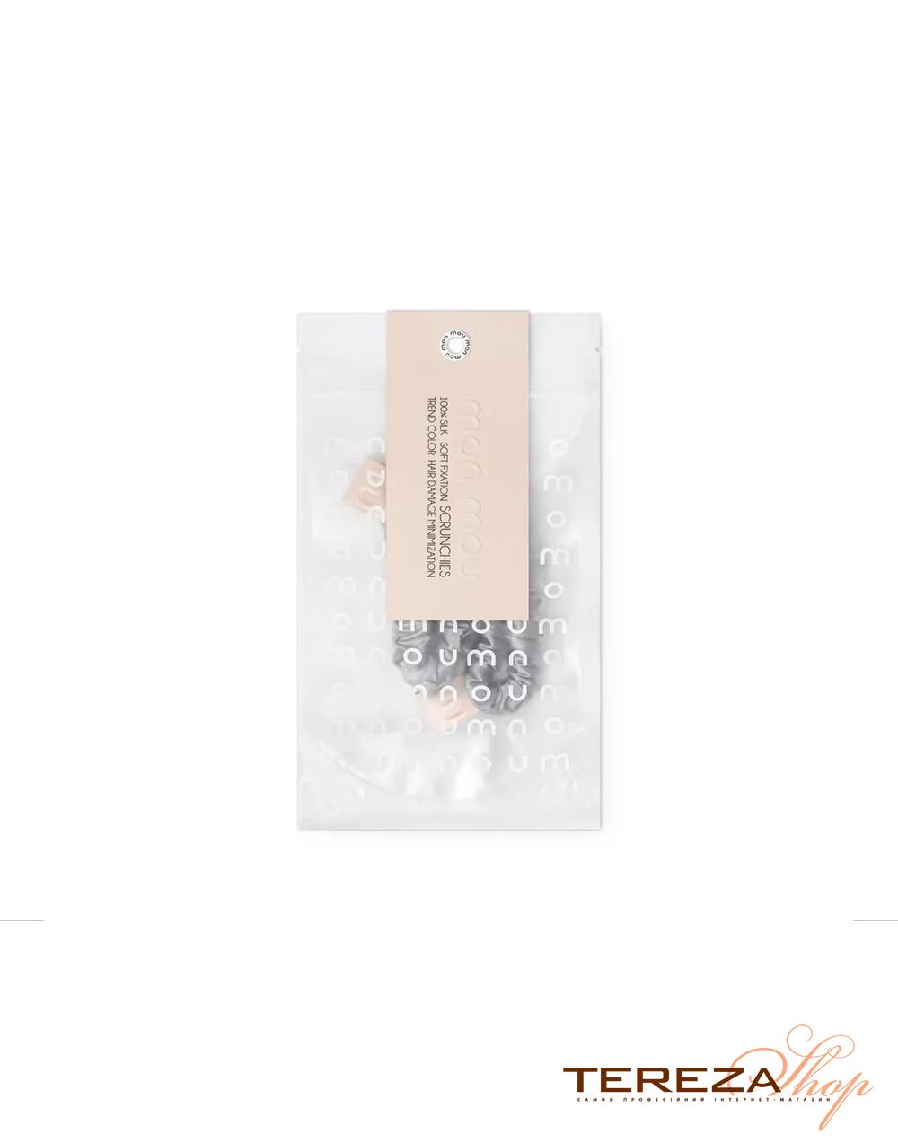 SILK MINI SLIM SCRUNCHIE PEARL GRAY MON MOU | Tereza Shop