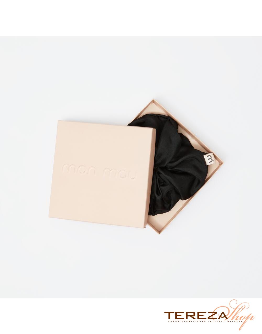 SILK VOLUME SCRUNCHIE BLACK MON MOU | Tereza Shop